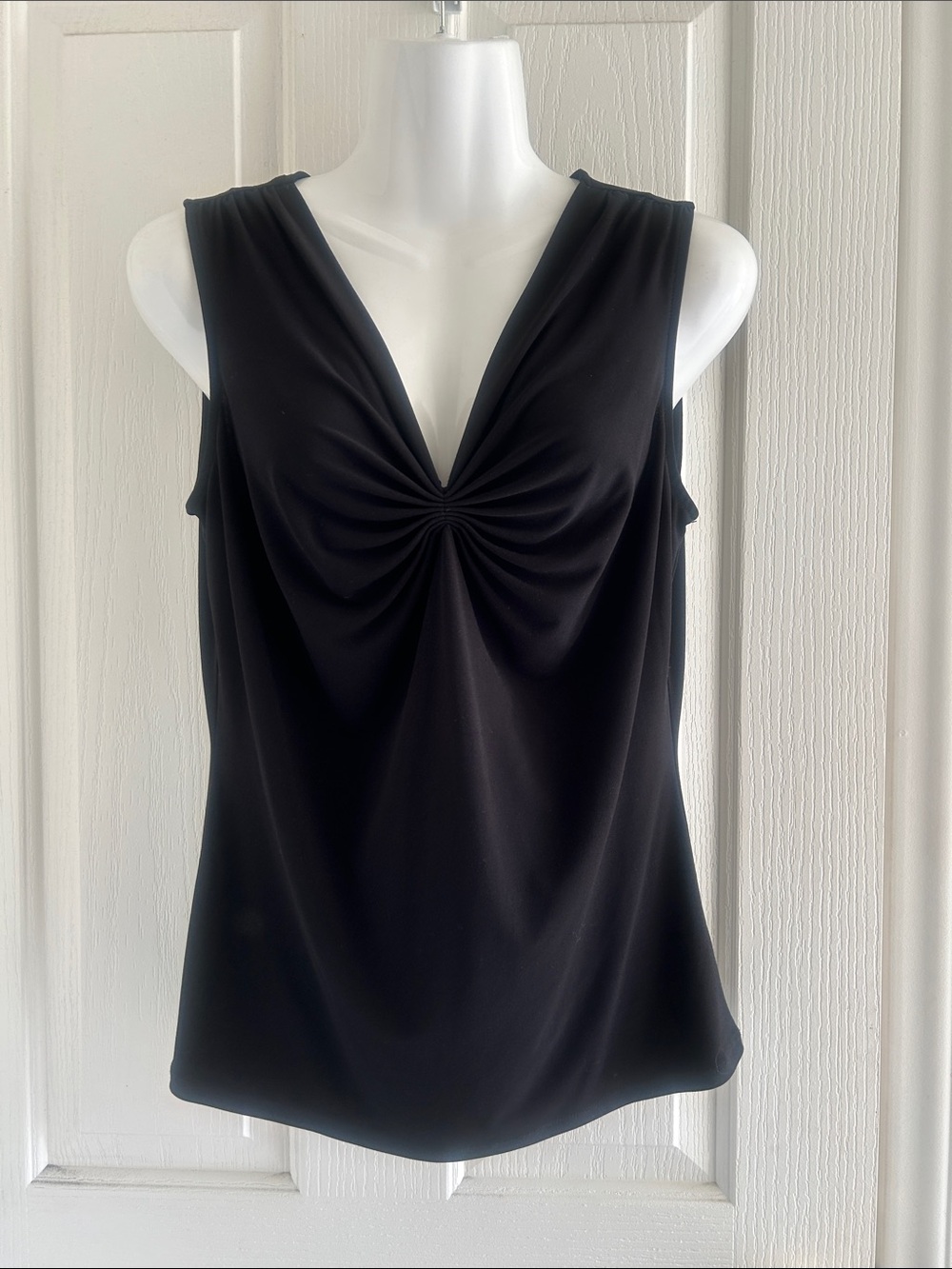 Etcetera Black Twist-Front V-Neck Tank